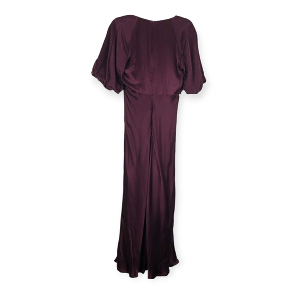 Bardot Everleigh Satin Midi Dress Burgundy - Picture 6 of 8